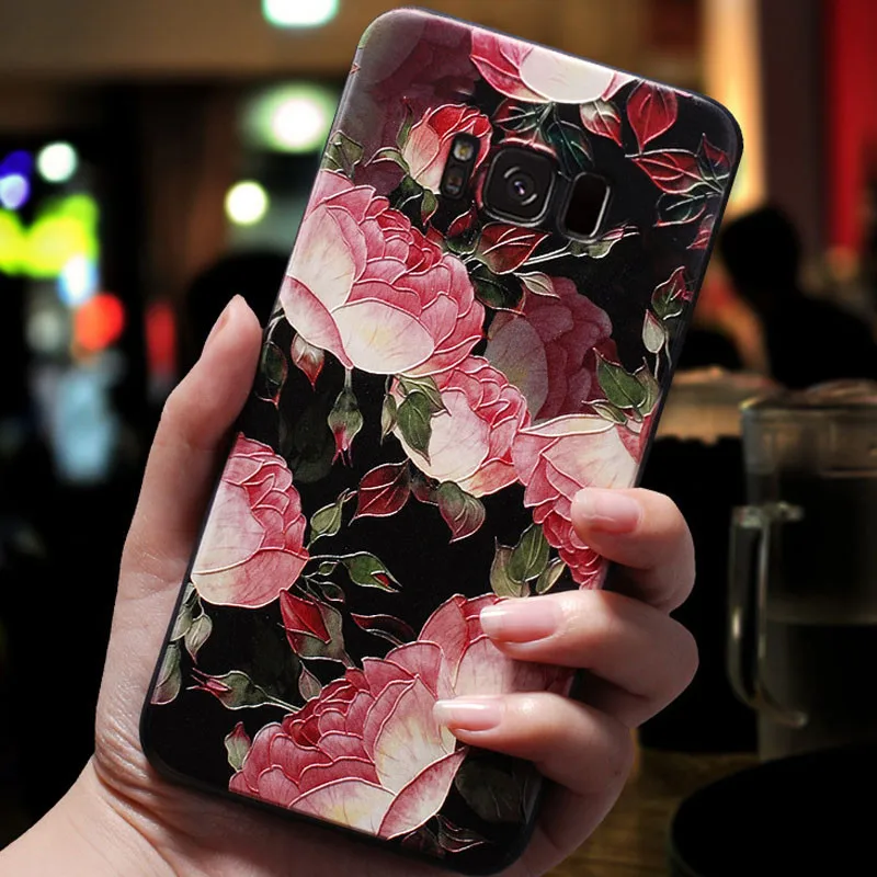 3D Flower Relief Emboss Silicone Case - Enhanced Soft Cover with Floral Design