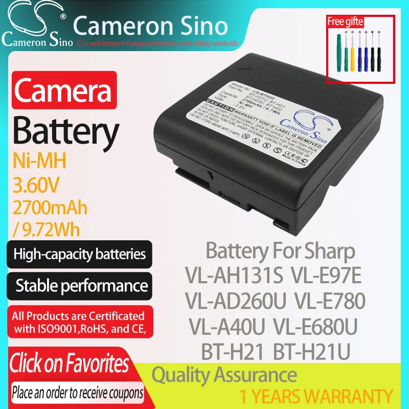 3800mAh 3.6V Replacement Battery For Sharp Camcorders – Fits BT-H11, BT-H11U Models