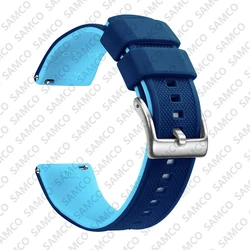 Enhanced Quick Release Silicone Watch Strap - Premium Rubber Band Replacement - 20mm (Sapphire Blue 1)