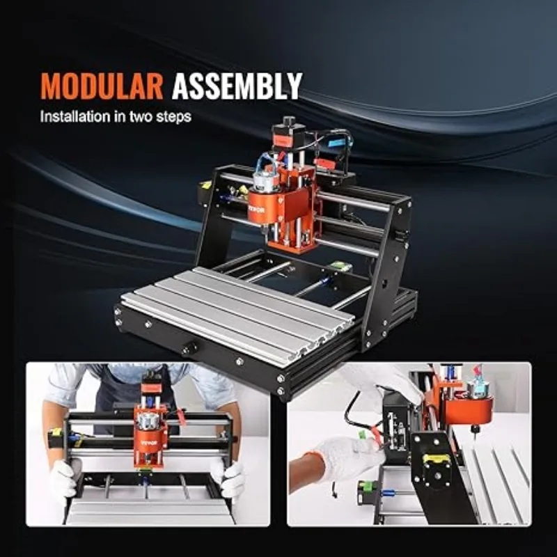 VEVOR CNC Router Machine, 120W 3 Axis GRBL Control Wood Engraving Carving Milling Machine Kit, 300 x 200 x 60 mm/11.8x7.87x2.36 5