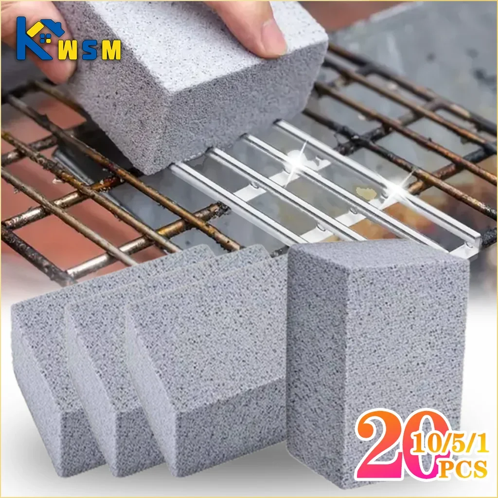 1-20PCS BBQ Grill Cleaning Bricks BBQ Heat Resistant Cleaning Pumice Brush Powerful Stain Remover Tools Tools