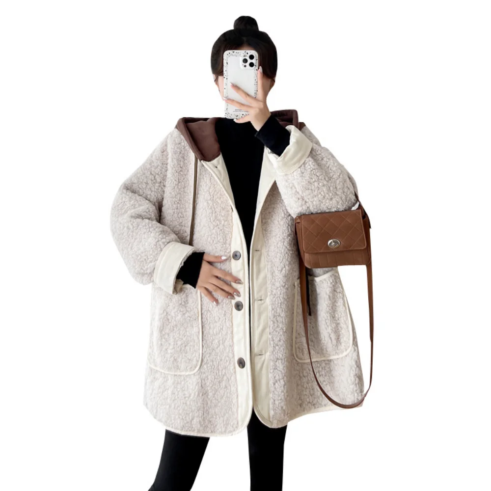 Maternity Coats warm Pregnant Women's Clothes Winter Hooded korean fashion Pregnancy photoshoot Jackets Coats Thicken Outwear