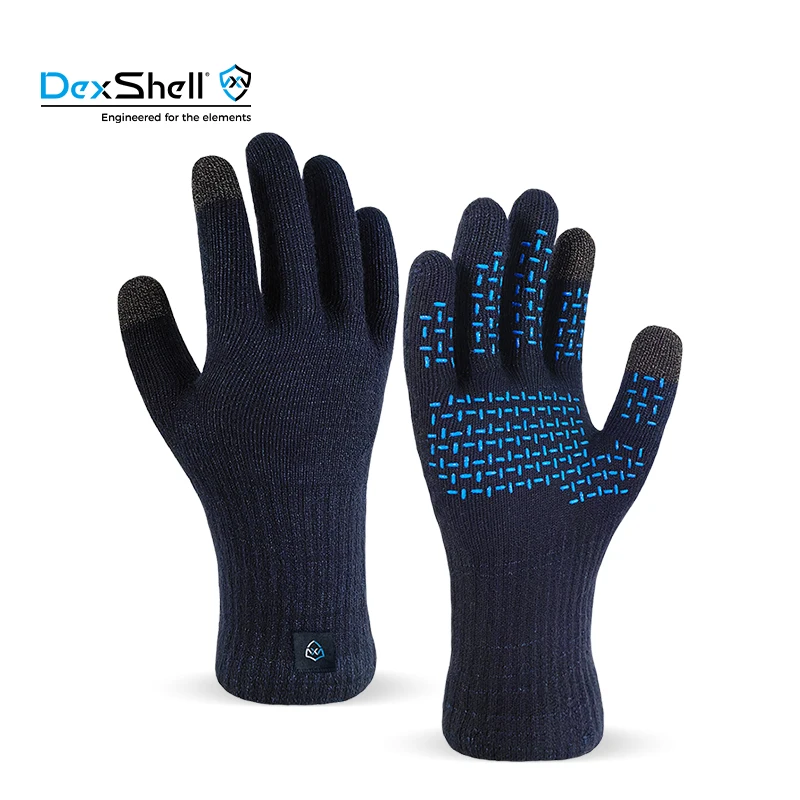 Merino Wool Knitted Gloves Outdoor Hiking Unisex Warm Waterproof Knitted Gloves ThermFit 3.0 Non-slip DexShell