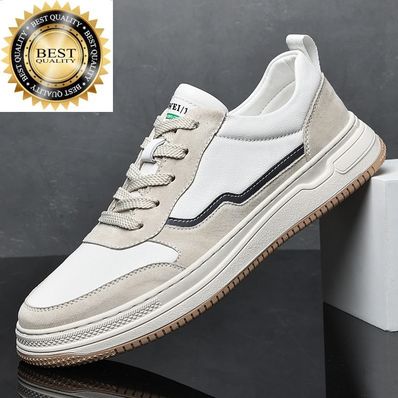 

Кроссовки мужские кожаные, натуральная кожа, плоская подошва, повседневные, роскошные брендовые, белые