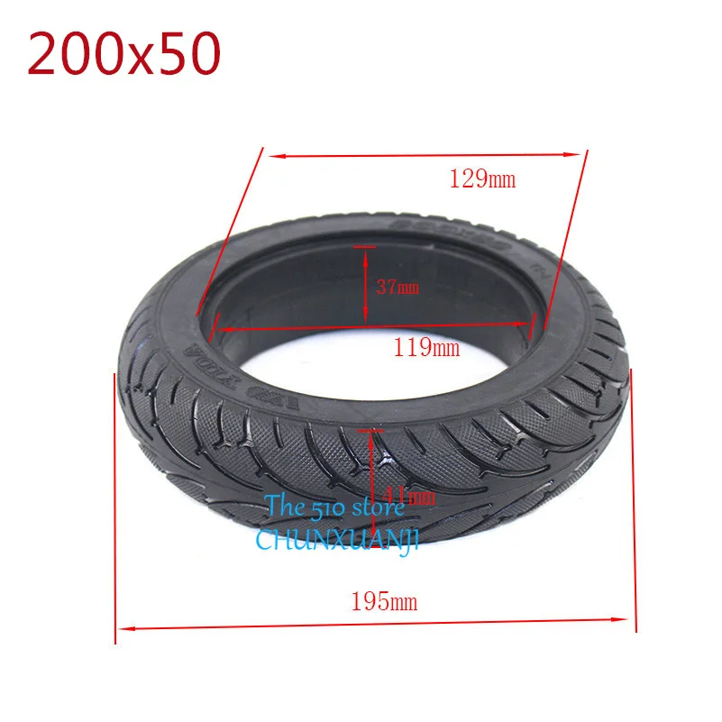 Solid Tire electric vehicle tire 200x50 8X2T For Speedway Mini 4 Pro Rear Wheel 8 Inch Electric Scooter RUIMA PRO