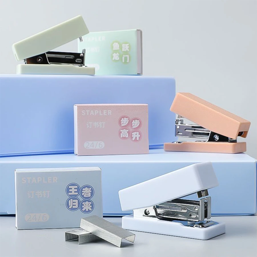 Mini multifunctional Stapler Set Comes with 1,000 Staples for Students to Bind Test Papers Stationery School Office Supplies