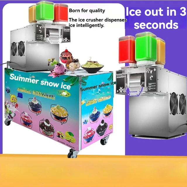 Machine à glace en flocons multi-barils, célèbre sur internet, automatique, pour stand commercial mobile, avec broyeur souple pliable 1