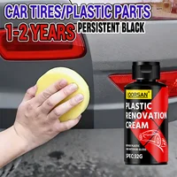 Crème de rénovation plastique LOORSAN 32G, restaurateur de brillance noir longue durée pour pneus de voiture, pare-chocs, garnitures et pièces intérieures en plastique 2