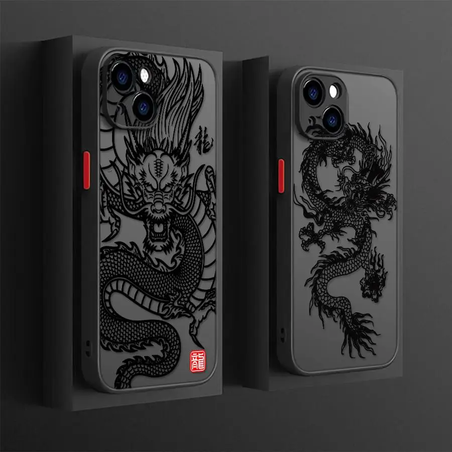 Matte Soft Cover Phone Case with Cool Fashion Dragon Design