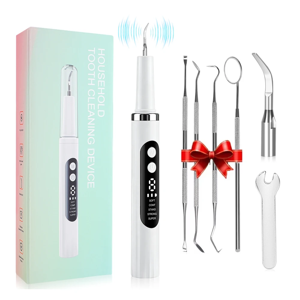Limpiador Dental Ultrasónico Inteligente, Eliminador de Sarro Dental, 5 Modos, Limpiador de Dientes Eléctrico con LED, Eliminación de Cálculos y Placa Dental