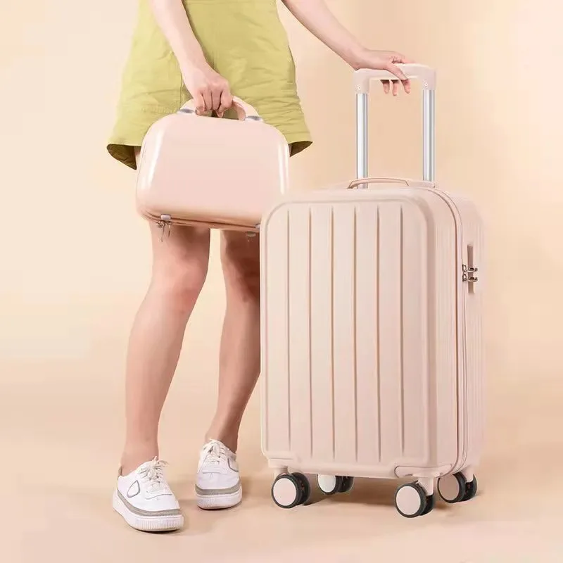 Versione Piccola Scatola Per Trolley Ad Angolo Tondo Fresca Scatola Da Viaggio Portatile Per Donna Studentesse Usate Frequentemente Per Viaggi D'Affar