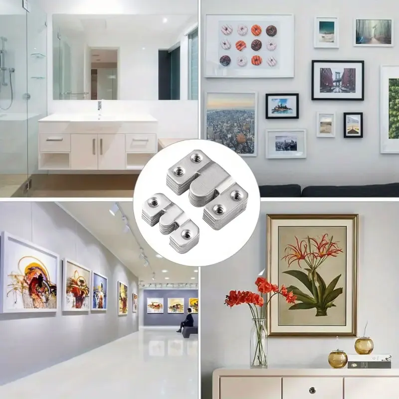 Hanging Hooks 10PCS(5Pairs) Interlock Flush Mount Bracket Furniture Connector Wall Picture Frame Hanger Display