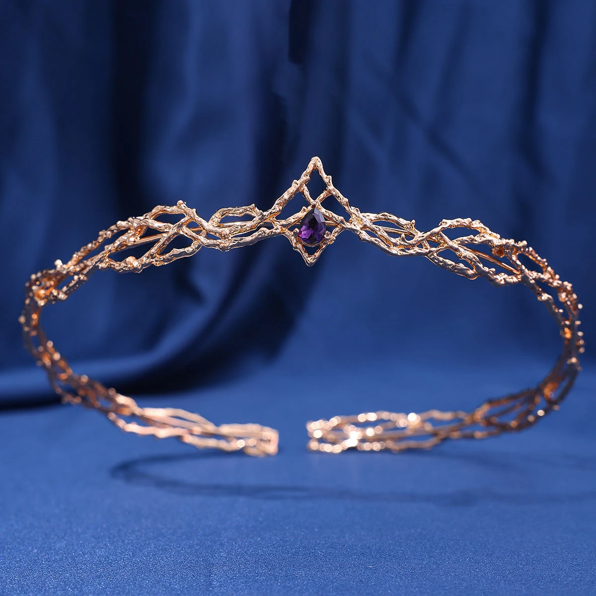 Film Elfen König Runde Krone Tiara Frauen Wasser tropfen Zirkon Stirnband Hochzeit Braut Haarschmuck Schmuck Cosplay Kopf bedeckung Geschenk – Detail 4