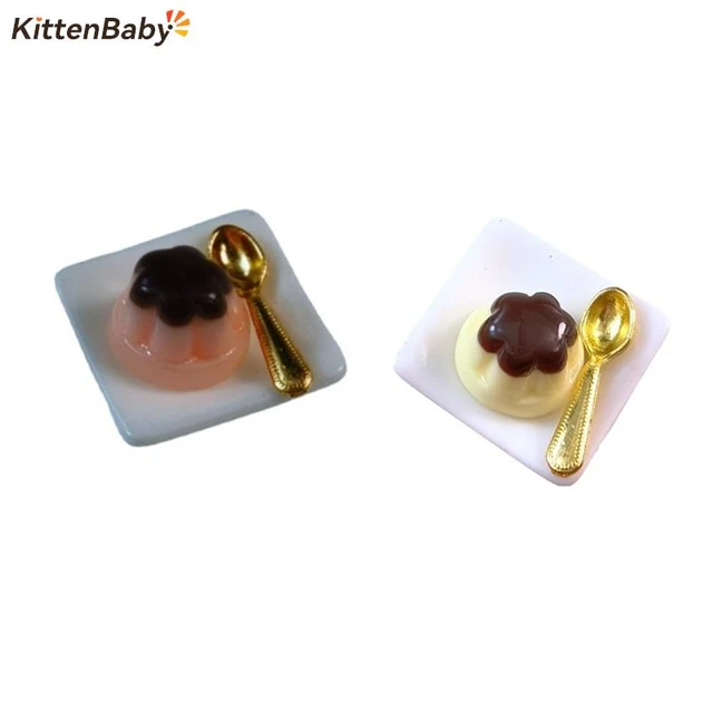 1 Set 1:12 Dollhouse Miniature Fruits Pudding With Spoon Simulation Food  Model Toys for Mini Decoration Dollhouse Accessories - AliExpress