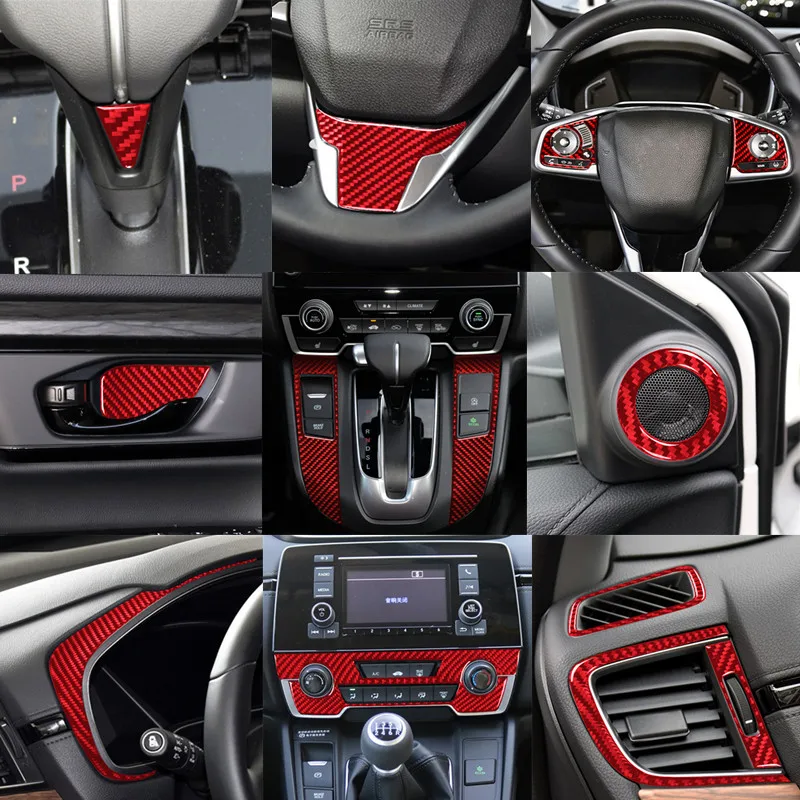

For Honda CR-V CRV 2017-2021 Styling Accessories LHD Car Interior Decoration Carbon Fiber Stickers
