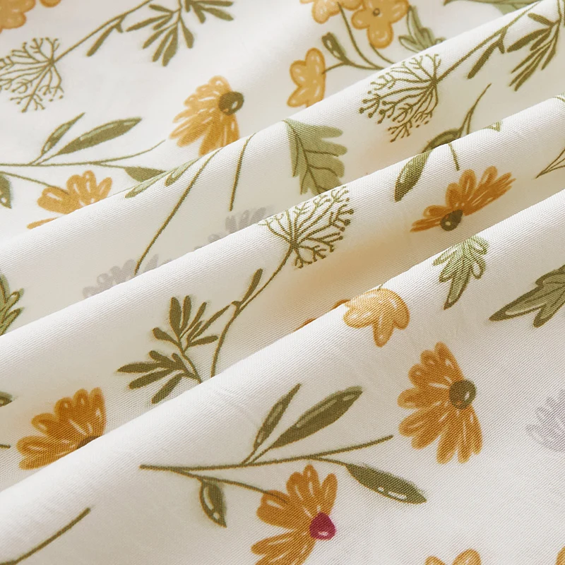 Floral Style Fitted Sheet Breathable Bedsheet постельное белье Soft Mattress Protector Home Bed Linen (Pillowcase Need Order) 4