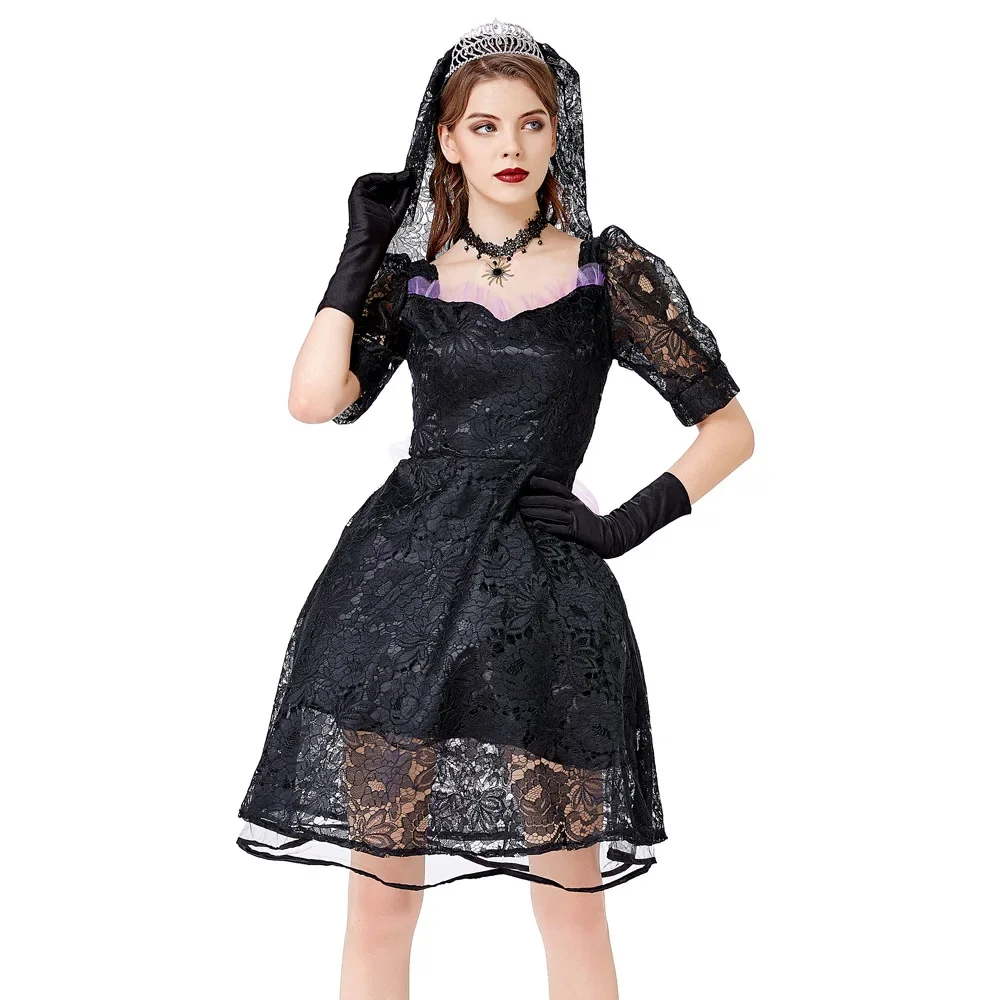 

Ghost Bride Halloween Carnival Costume Women Cosplay Irregular Lace Dresses Medieval Victorian Dresses Zombie Bride Vestidos