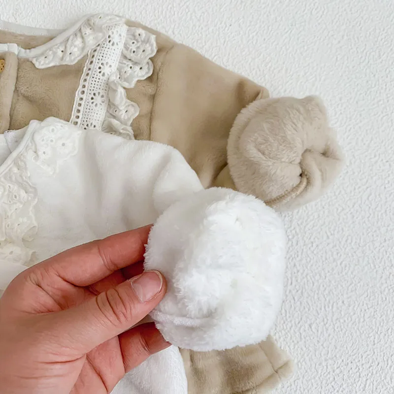 Baby Girls Flannel Pajama Set Thick Home Wear