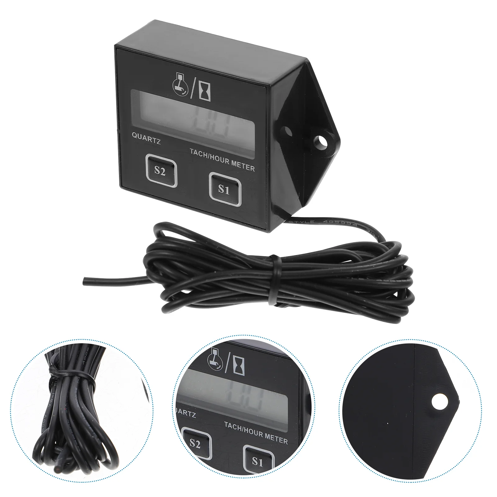 

1Pc Digital Tach LCD Generator Tachometer for Motorcycle Display Durable Effective Gauge Portative Utility Boat