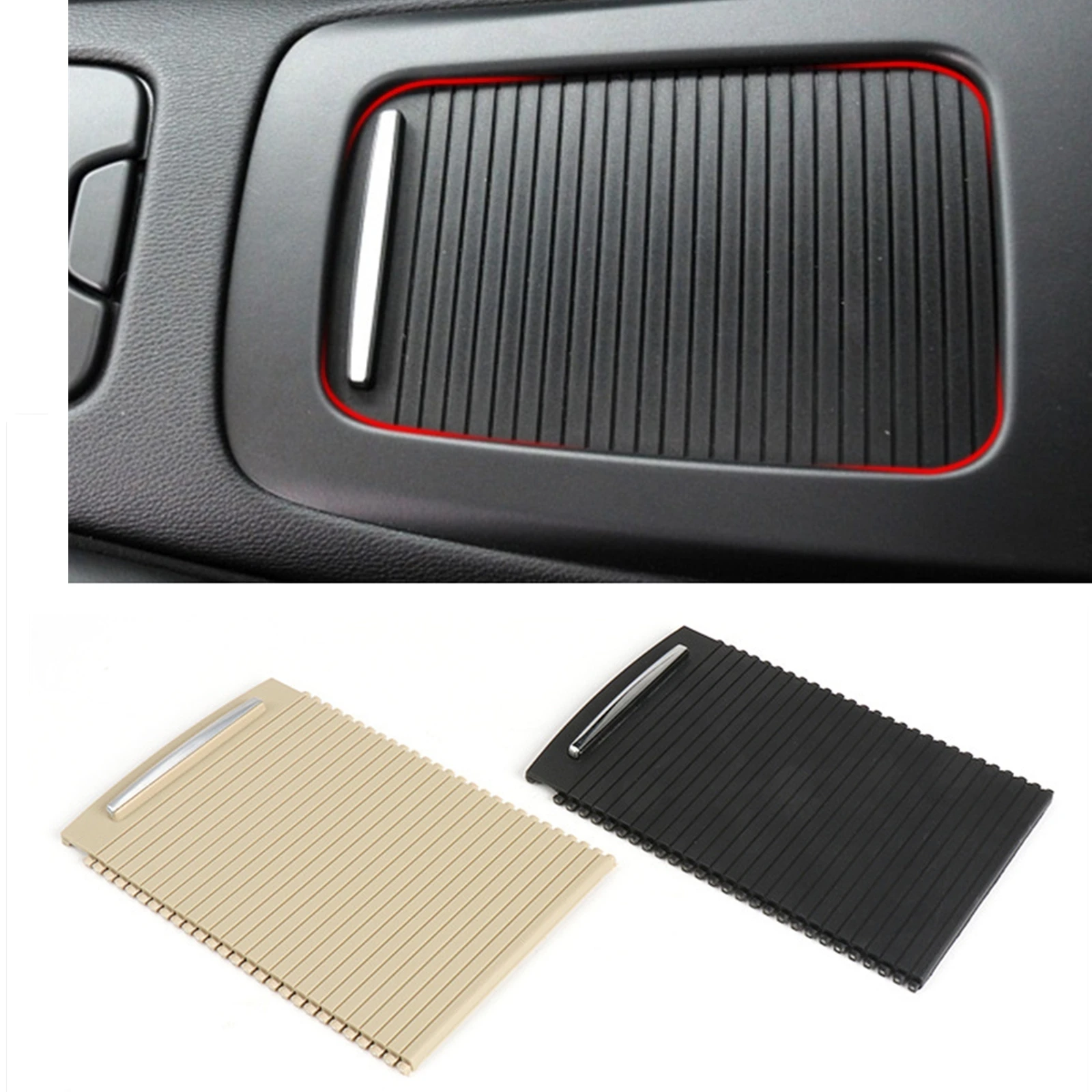 

Center Cup Holder Roller Blind Cover For BMW 3 Series E92 E93 M3 2005-2012 Black/Beige Central Water Drink Panel Shield Shade