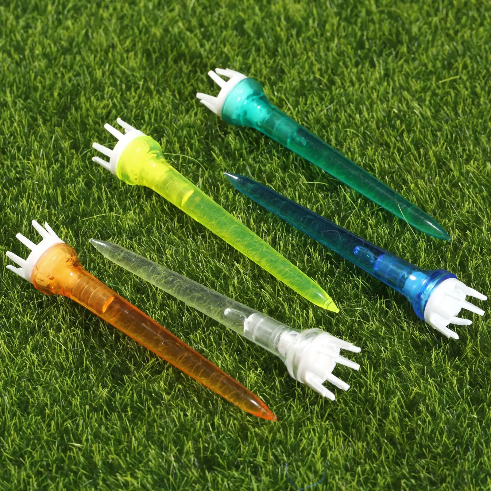 

50 Pcs Plastic Assorted Golf Crown Shape Booster Tees 80mm Friction Reduce Tee Golf Training Aids
