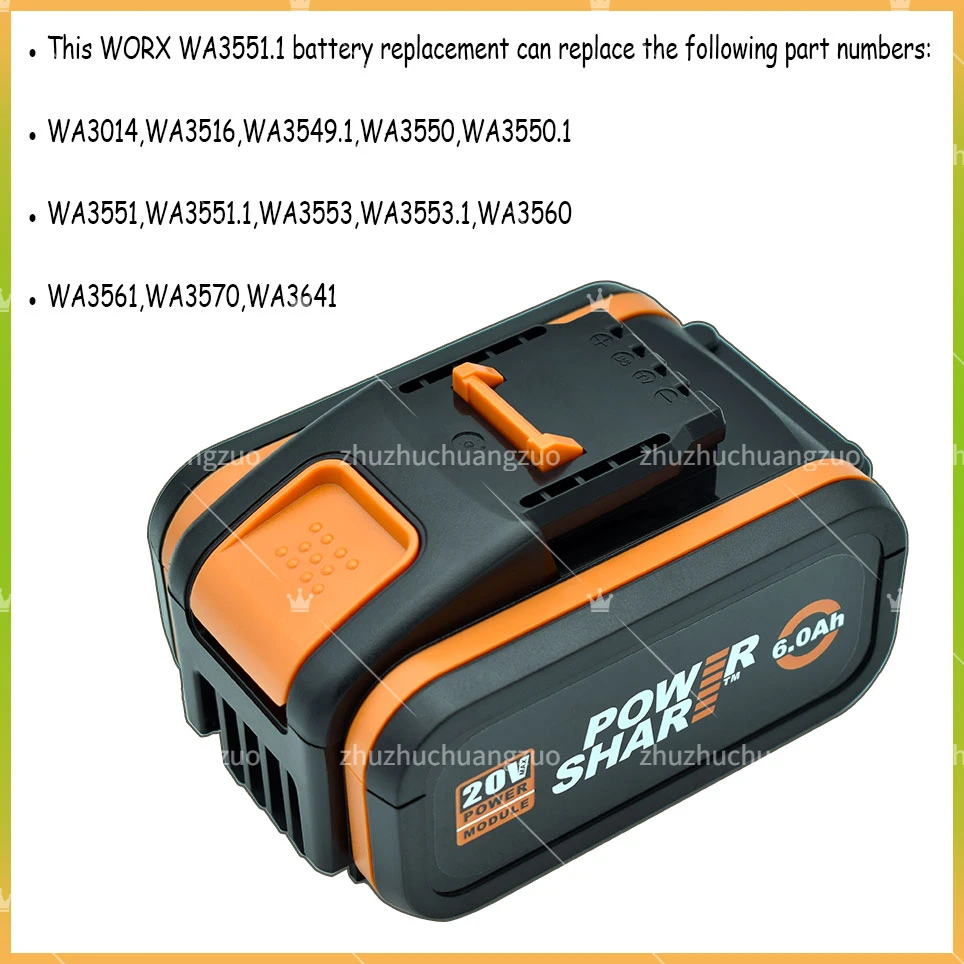 100% original worx wa3553 20v 4.5ah batterie schnur lose elektro werkzeug ersatz batterien wa3572 wa3553 wx390 wa3551 wx176 wx178 batterie image_2