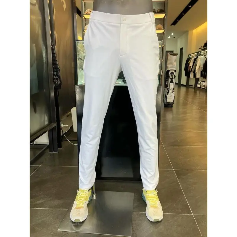 AMAZINGCRE New Men's Golf Clothing Solid Color Simple Versatile Straight Casual Small Foot Pants