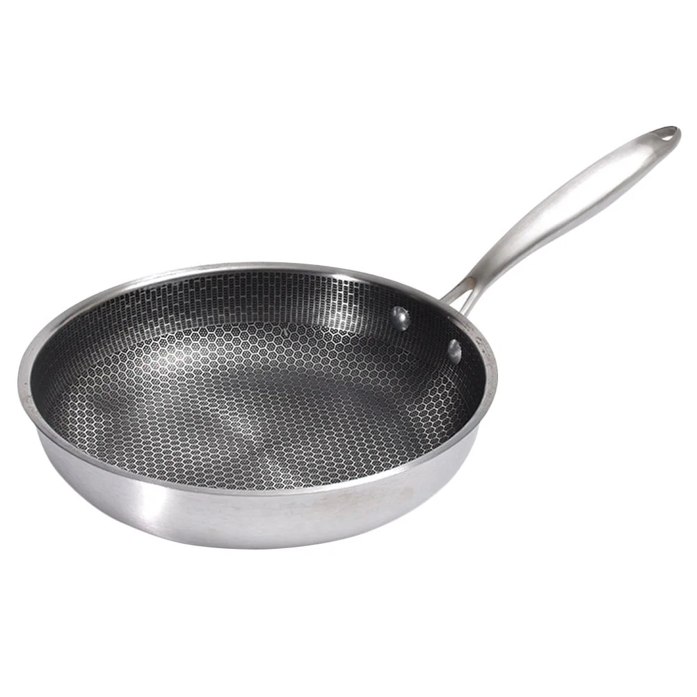 

Stainless Steel Frying Pan Kitchen Skillet Egg Frying Pan Non-Sticky Cooking Pan Honeycomb Frying Pan Kitchen Accessories