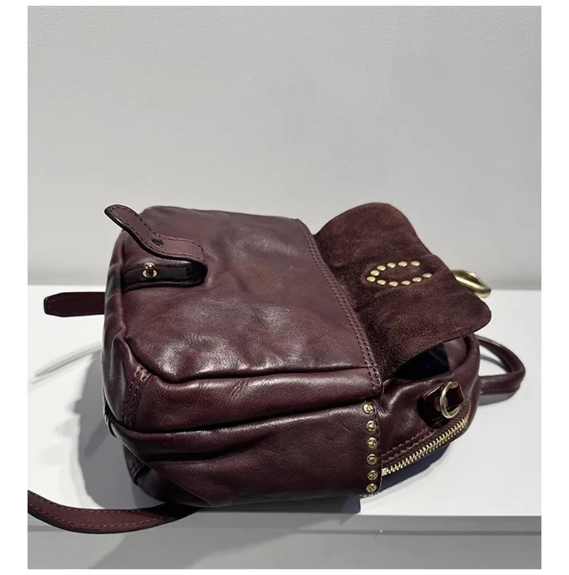 PNDME mode hohe qualität aus echtem leder frauen schwarz rucksack designer luxus kuh leder damen outdoor reise rucksack – Detail 14