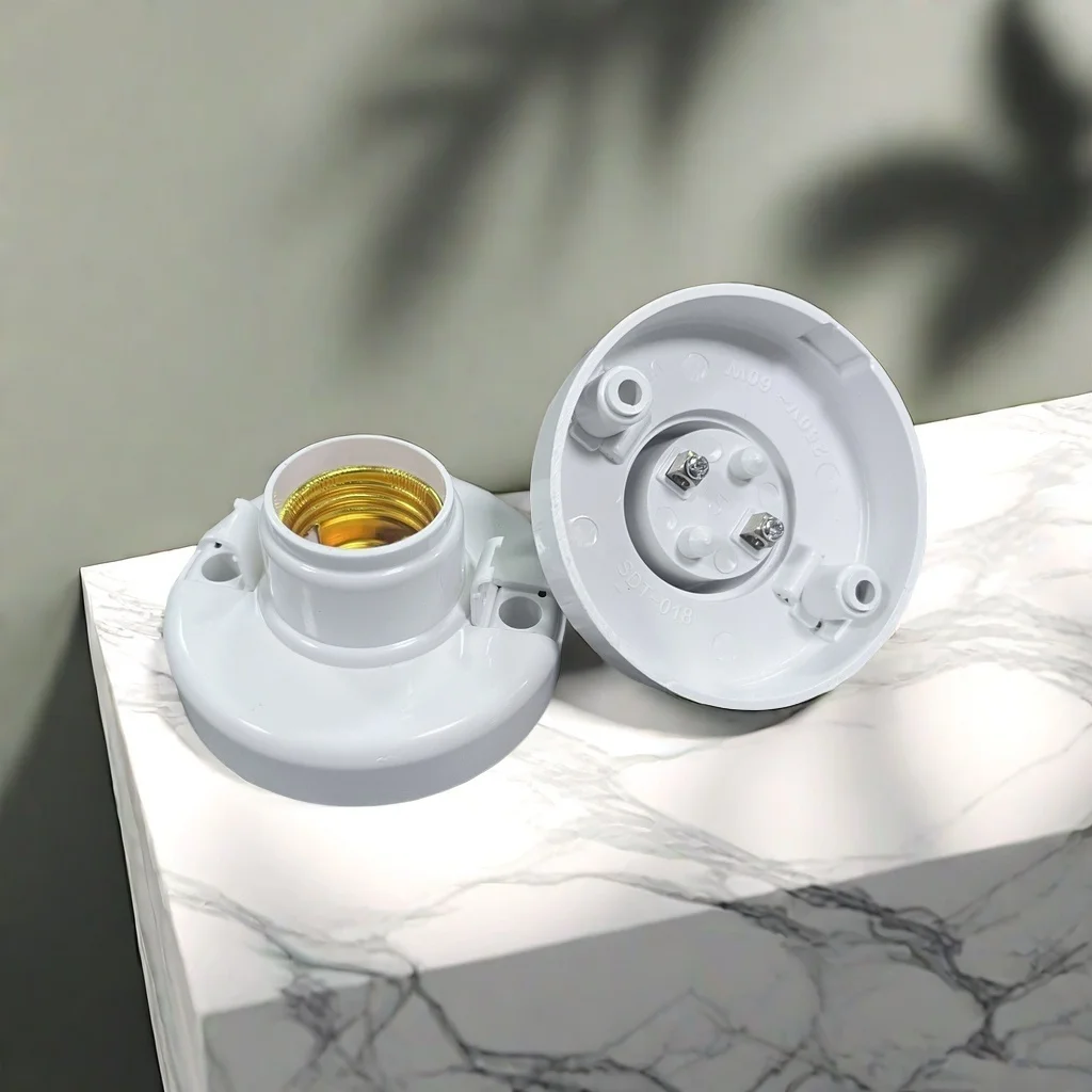 E27 Screw Cap Socket White Ceiling Light Lamp Bulb Fixing Base Stand Light Bulb Holder Lamp Socket 1-6PCS For Ceiling Fan lamp bulb holder,lamp holder,lamp base,lamp socket adapter