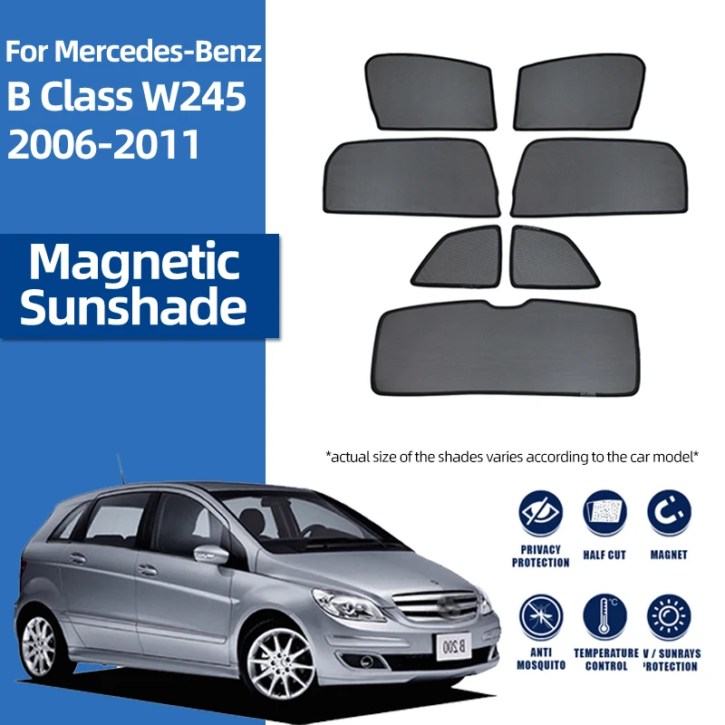 

For Mercedes Benz Class B W245 2005-2011 180 200 Car Sunshade Front Windshield Magnetic Curtain Rear Side Window Sun Shade Visor