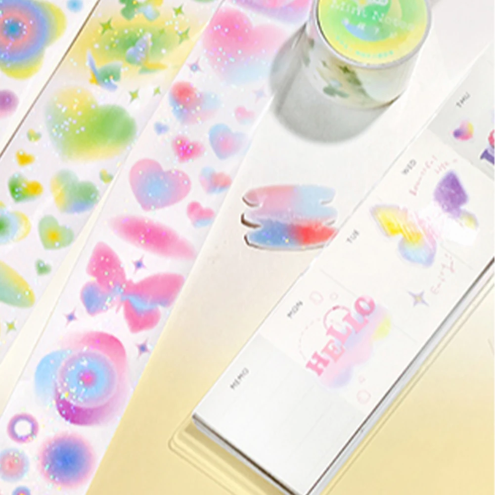 나비 시리즈 장 마스킹 테이프, 플래너 스크랩북용 호일, 40mm 와이드 와시 테이프 저널 용품