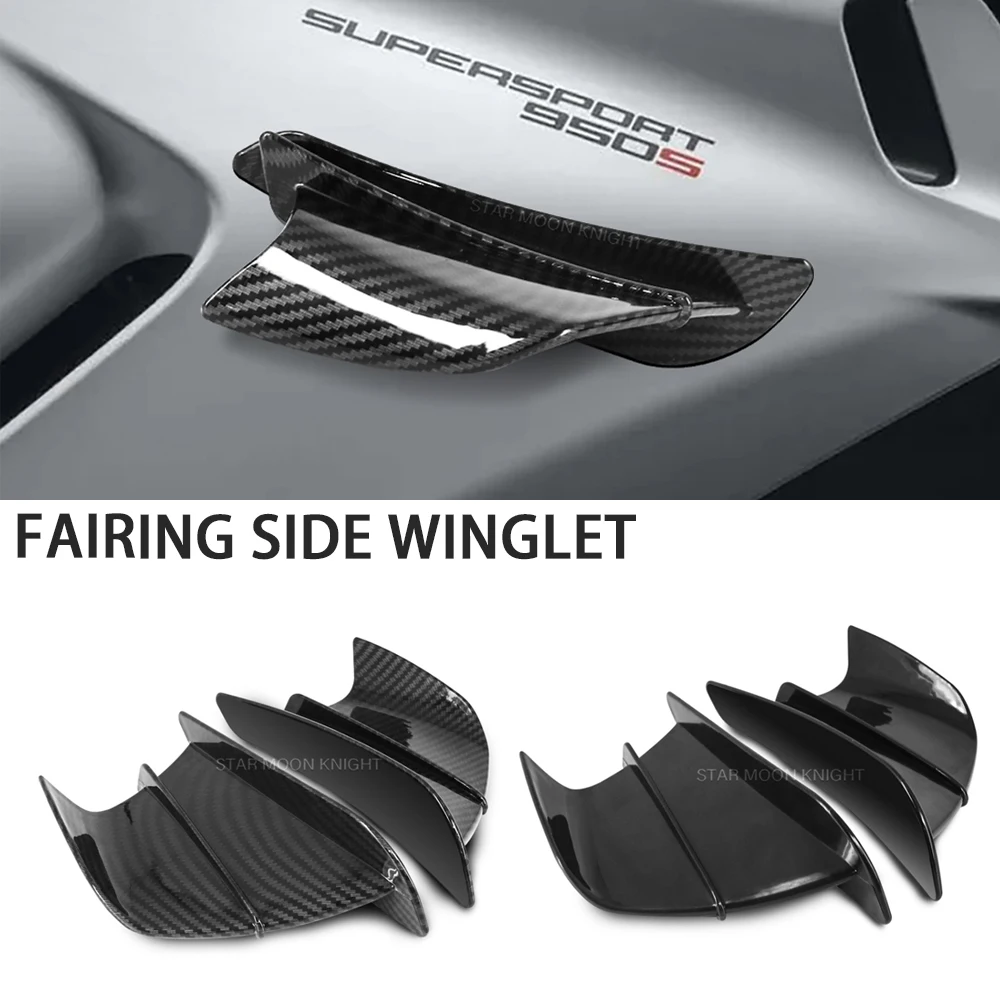 

Motorcycle Side Winglet Spoiler Wind Flow Fixing Wing Front Fairing For Ducati SuperSport 950 Streetfighter V4 1299 Superleggera