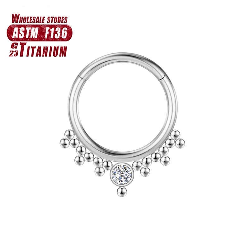 F136 Titan Septum Piercing Nasenringe Zirkon 16G Daith Ohrringe Knorpel Clicker Tragus Frauen und Männer Charmanter Körperschmuck – Detail 31