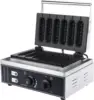 Commercial 6Pcs Waffle Makers Hot dog Making Machine 6 Grid Crispy Machine Stainless Steel Body 1550W 110V (Black) 1
