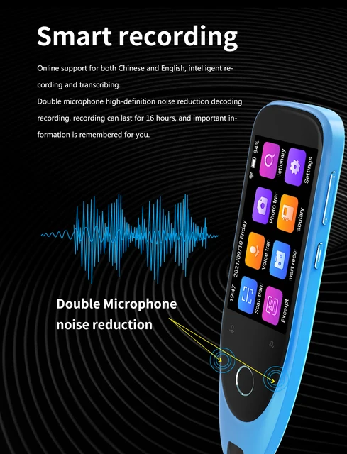 Penna Per Traduttore E Scansione WiFi - Dispositivo Portatile Per Leggere E Tradurre Testi In Inglese E Cinese, Con Schermo Touch, Batteria 650 MAh - 3