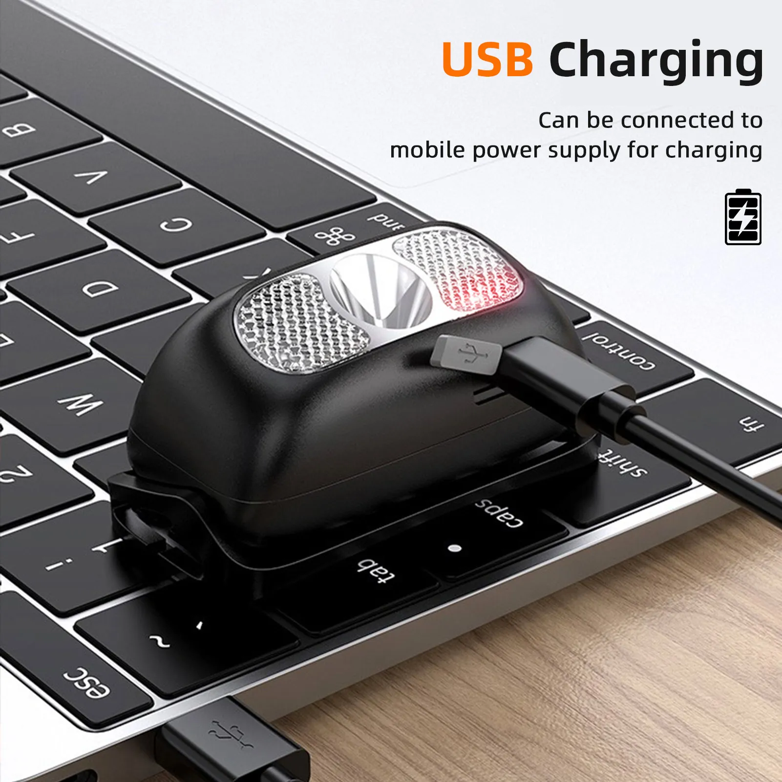 Mini LED Headlamp USB Rechargeable Headlight High Power Head Lamp Sensor Work Front Light Fishing Lantern