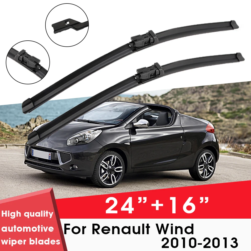 

Car Wiper Blade Blades For Renault Wind 2010-2013 24"+16" Windshield Windscreen Clean Rubber Silicon Cars Wipers Accessories