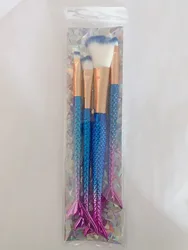 6-Color Gradient Makeup Brush Set: Soft Cosmetic Brushes for Powder, Eye Shadow, Foundation, and Blush (Blue)