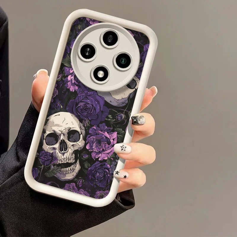 Rose Skull Horror Silicone Soft Phone Case Cover