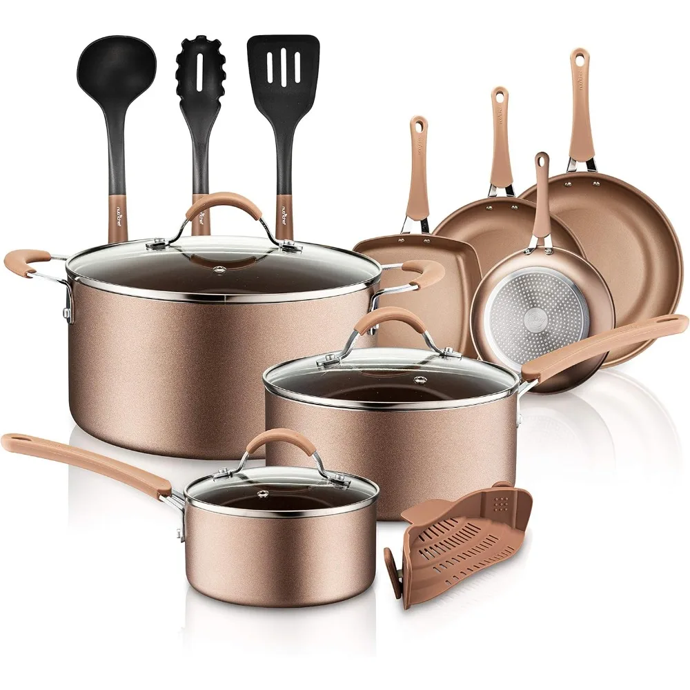 

Utensil Set of Pots for Cooking Dutch Oven Pot Gold Non-stick Cookware for Kitchen Utensils Set Frying Pans Lids Accessories Kit