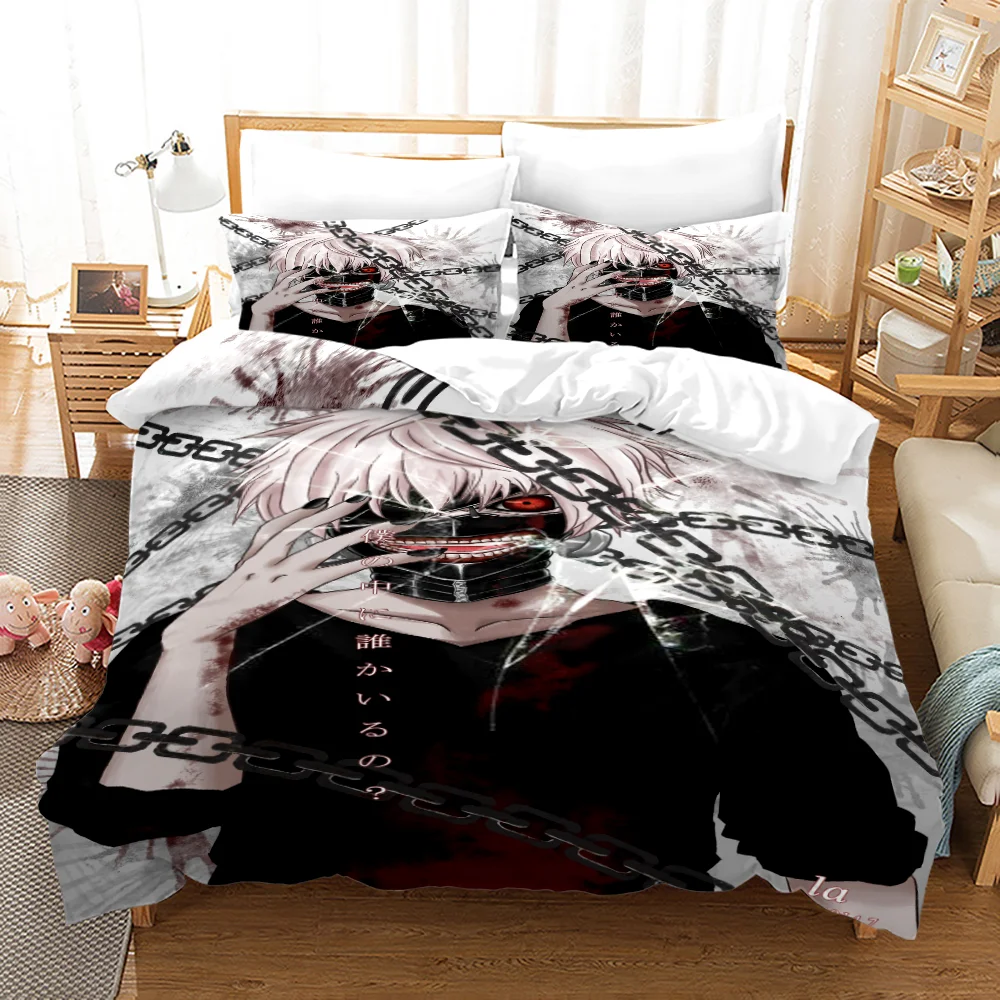 Tokyo Ghoul Bedding Set Single Twin Full Queen King Size Hip Hop Anime Bed Set Aldult Kid Bedroom Duvetcover Sets 3D Print 018