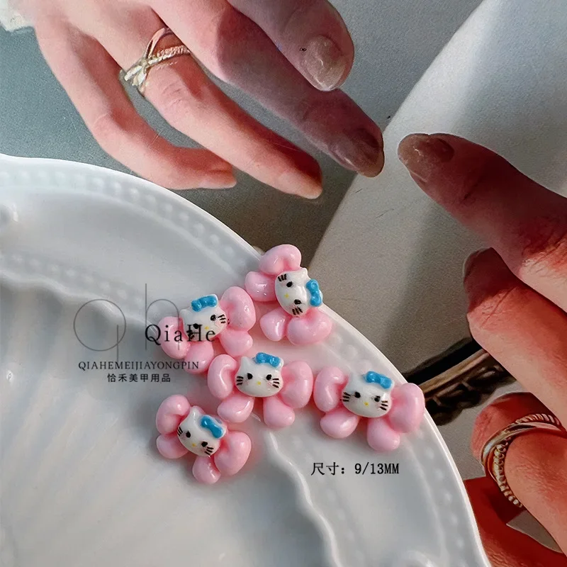 산리오 헬로 키티 네일 장식 아트 네일 패치, DIY 머리핀, 휴대폰 머리핀, 수제 네일 스티커, 액세서리 장난감, 20 개, 신제품