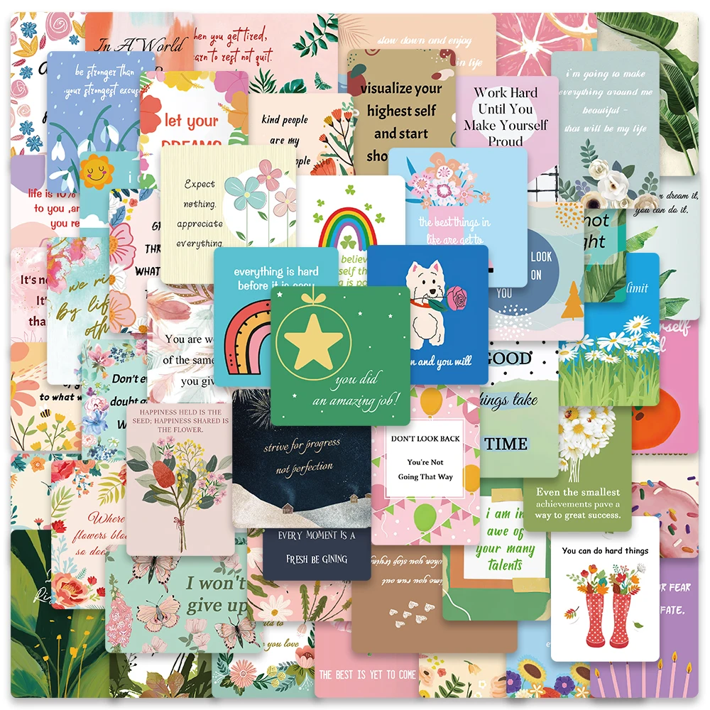 

10/52Pcs Cute Students Inspirational Card Stickers Children Toys Decals For Laptop Notebook Scrapbook Stickers Child's Gifts