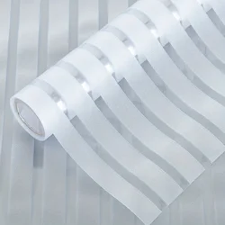 Striped Frosted Privacy Window Film - Self-Adhesive Glass Covering - 30x200cm