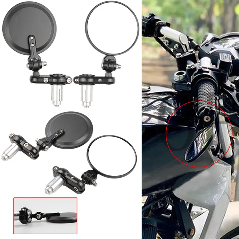 

Motorcycle Refitted Rearview Mirror 7/8'' 22mm Handlebar Mirror Oval Rearview Mirror Fit For Suzuki GSXR GSX-R 600 750 1000