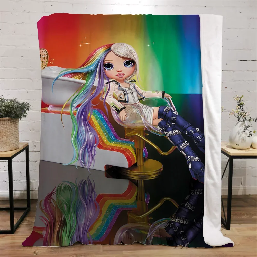 Rainbow High Fluffy Soft Blankets for Decorative Sofa Blanket Home and Decoration Knitted Plaid Beach Towel Microfiber Bedding 2