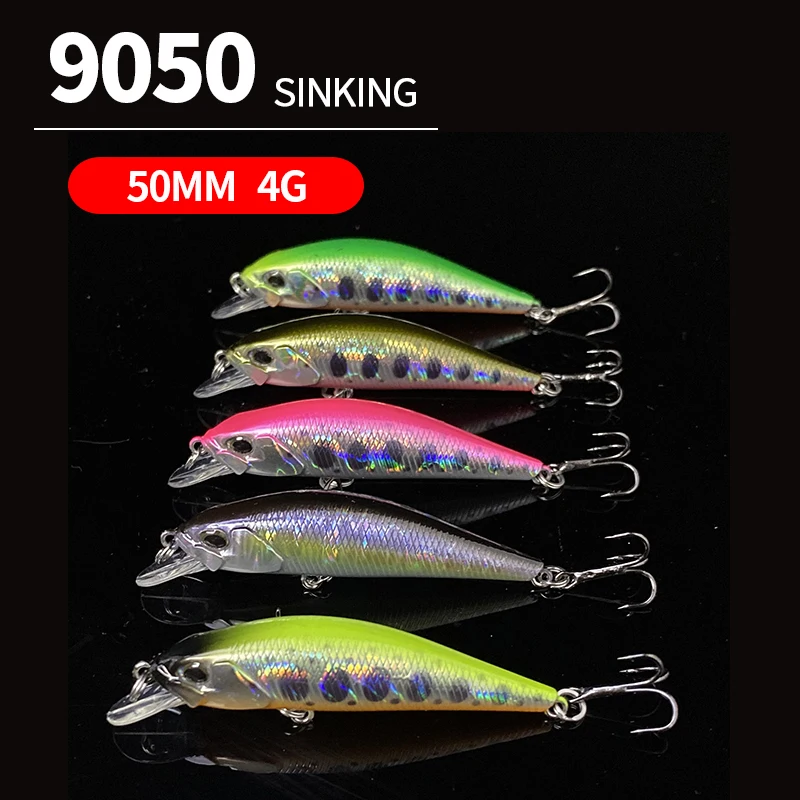 7 Esche Da Traina Minnow 8cm 40g - Affondanti - Per Salmone, Spigola, Lucioperca - HENGJIA