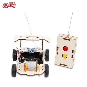 Modello di auto telecomandata senza fili fai-da-te Giocattoli scientifici fatti a mano per bambini Kit di strumenti sperimentali di fisica Giocattoli educativi per bambini