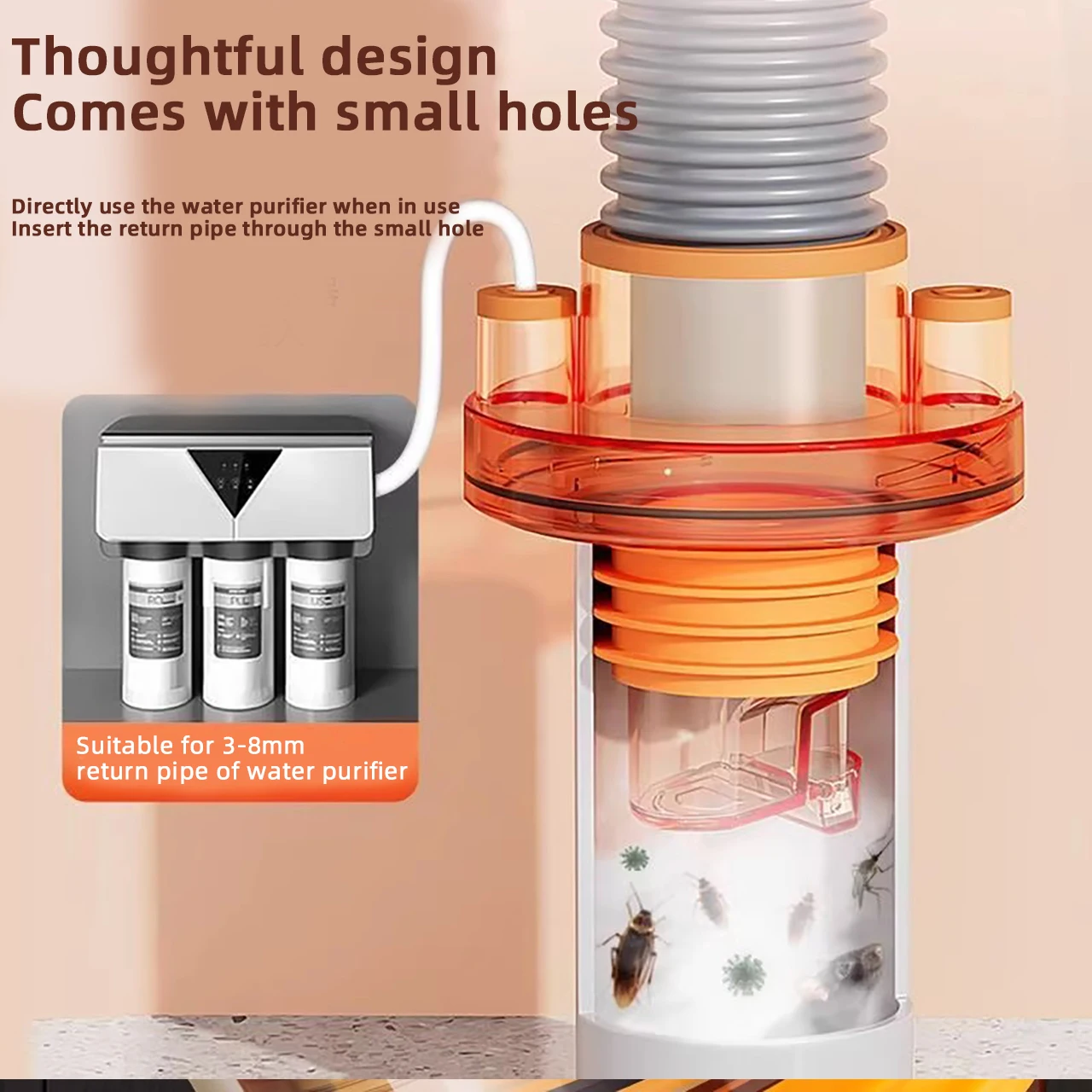 Kitchen Sink Drainage Pipe Connector Washing Machine Drain Plug Sewer Three-way Anti Odor Joint for Dishwasher